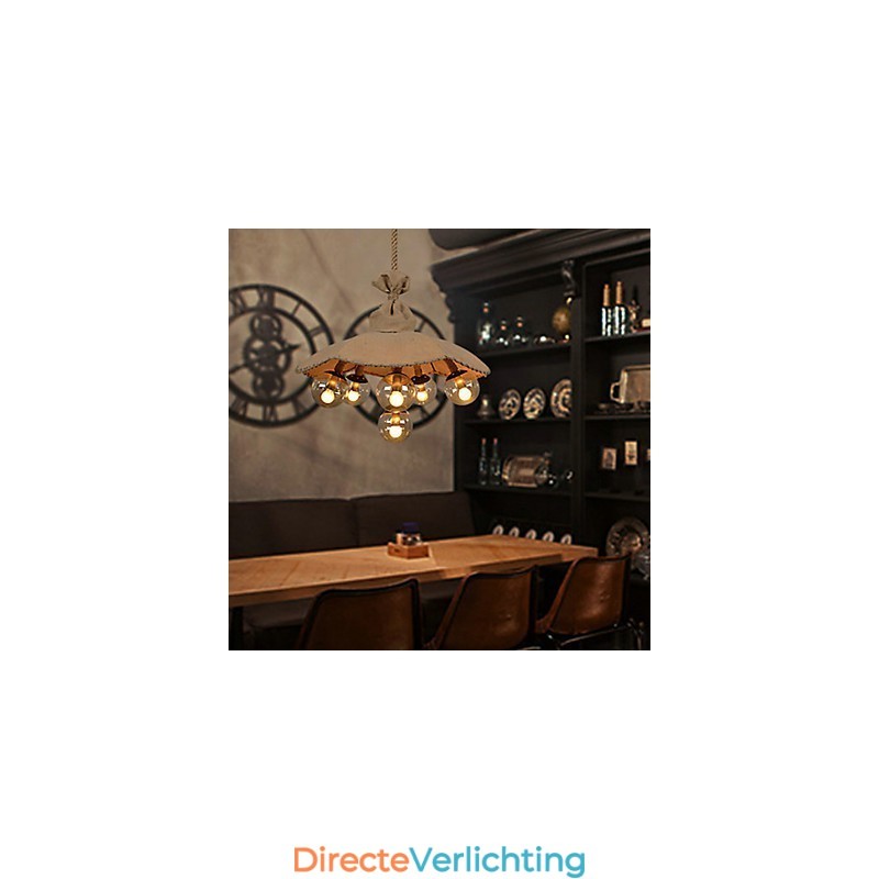 Landelijke Schilderij Metalen Kroonluchter Hanglamp Slaapkamer