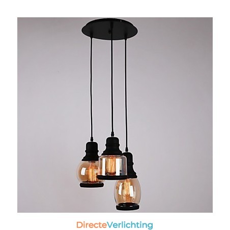 Antieke glazen kap 3-lichts artistieke minimalistische hanglamp Antieke glazen kap 3-lichts artistieke minimalistische hanglamp
