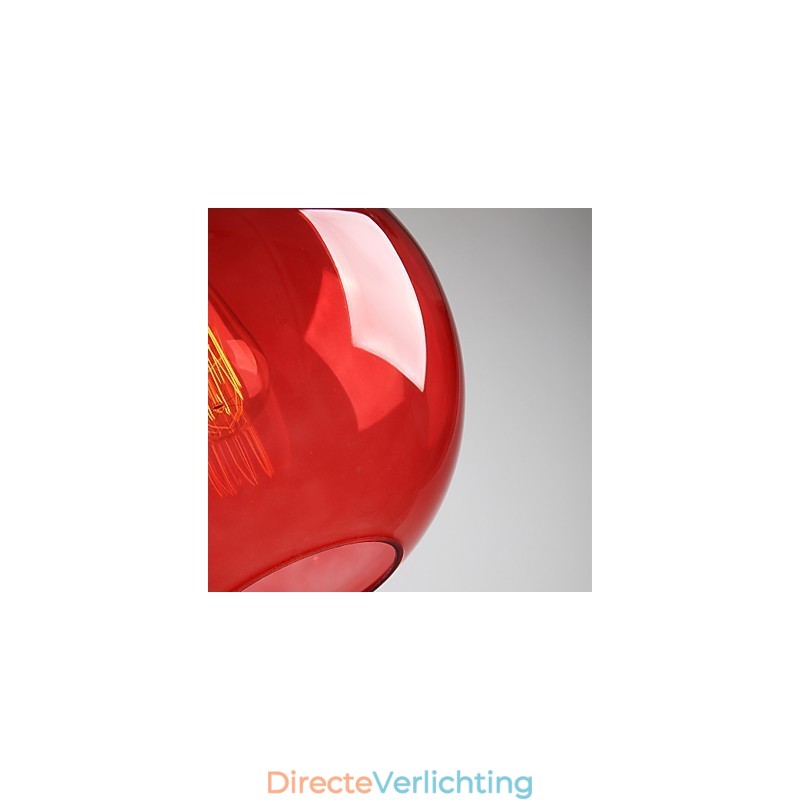 Moderne glazen hanglamp in rond rood bubbelontwerp