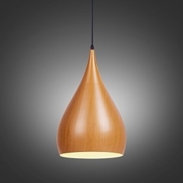 Retro hanglamp houtnerf metaal café hanglampen