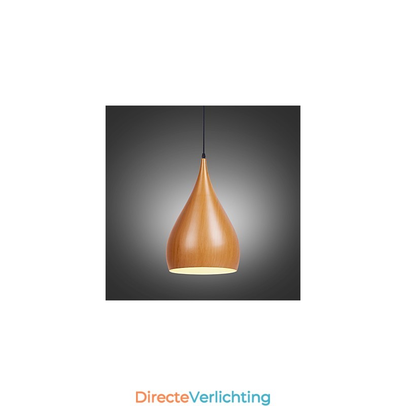 Retro hanglamp houtnerf metaal café hanglampen