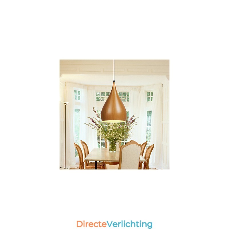Retro hanglamp houtnerf metaal café hanglampen