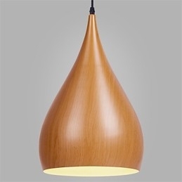 Retro hanglamp houtnerf metaal café hanglampen