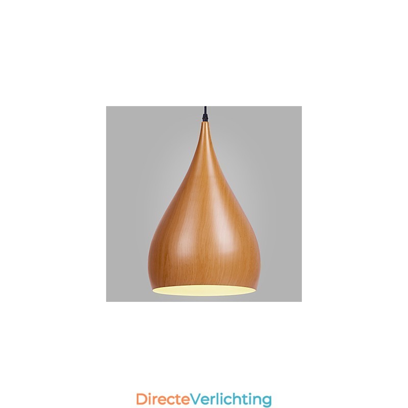 Retro hanglamp houtnerf metaal café hanglampen