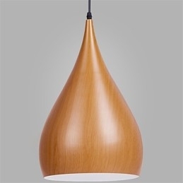 Retro hanglamp houtnerf metaal café hanglampen