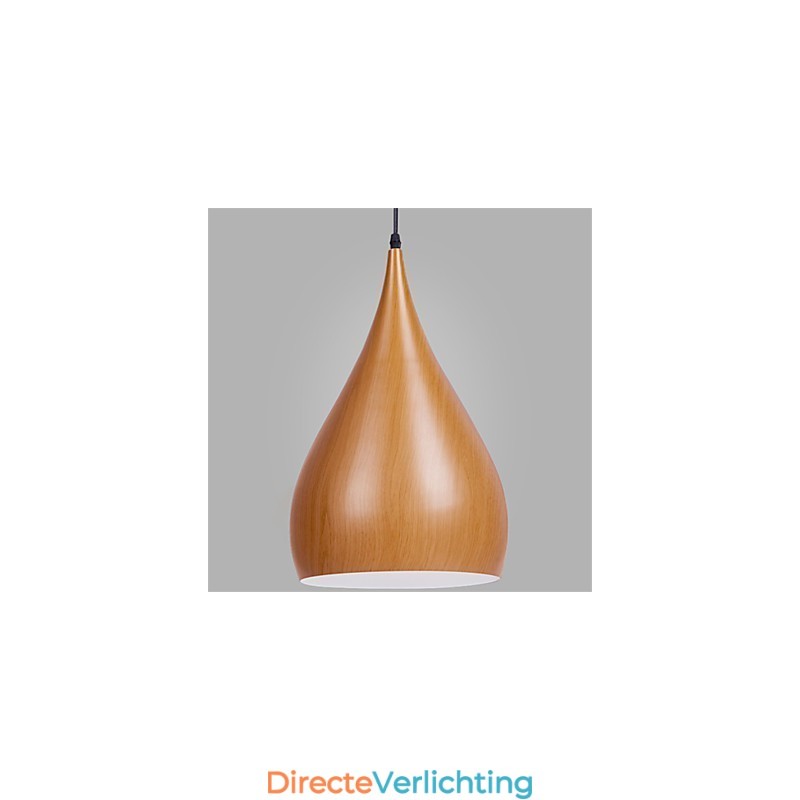 Retro hanglamp houtnerf metaal café hanglampen
