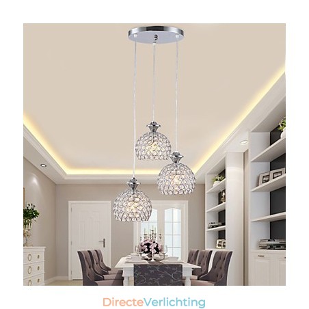 3-koppige moderne, eigentijdse kristallen hanglamp 3-koppige moderne, eigentijdse kristallen hanglamp