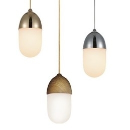 Mini Acorn Hanglamp 1 Licht Moderne Eenvoud Gouden Chroom Houten Kleur Afwerking Koolstofstaal & Glas Hanglamp