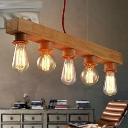 Moderne eigentijdse traditionele klassieke mini-stijl schilderij houten bamboe hanglamp