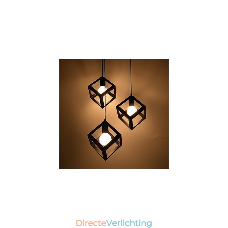 Creatieve eigentijdse en gecontracteerde smeedijzeren kroonluchter met enkele koplampen