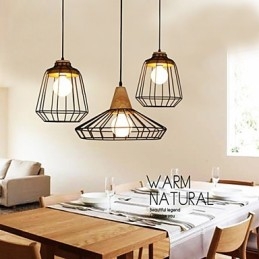Nordic creatieve smeedijzeren kroonluchter café retro net hanglamp