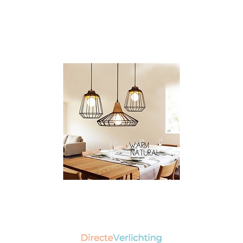 Nordic creatieve smeedijzeren kroonluchter café retro net hanglamp