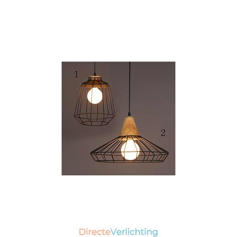 Nordic creatieve smeedijzeren kroonluchter café retro net hanglamp