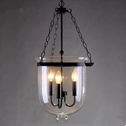 Ronde landelijke glazen hanglamp