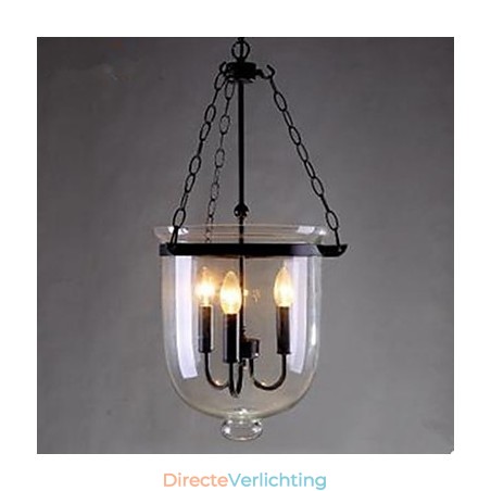 Ronde landelijke glazen hanglamp Ronde landelijke glazen hanglamp