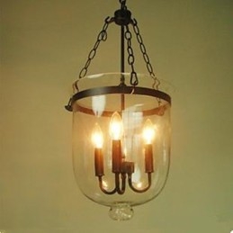 Ronde landelijke glazen hanglamp
