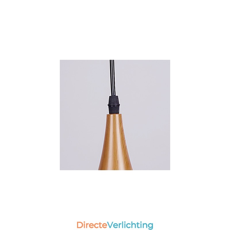 Retro hanglamp houtnerf metaal café hanglampen