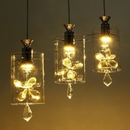 Moderne eigentijdse kristal andere glazen hanglamp