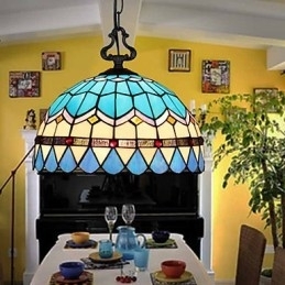 Europese landelijke creatieve kunsten Gebrandschilderde kroonluchter Herstellen van oude manieren Lamp Licht