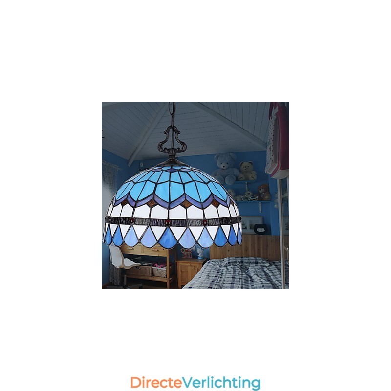 Europese landelijke creatieve kunsten Gebrandschilderde kroonluchter Herstellen van oude manieren Lamp Licht