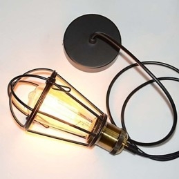 LOFT Lamp Vintage Hanglamp Edison Lamp Zwart IJzeren Metalen Kooi Lampenkap Warehouse Stijl Verlichtingsarmatuur