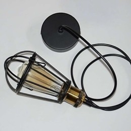 LOFT Lamp Vintage Hanglamp Edison Lamp Zwart IJzeren Metalen Kooi Lampenkap Warehouse Stijl Verlichtingsarmatuur