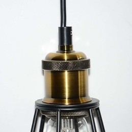 LOFT Lamp Vintage Hanglamp Edison Lamp Zwart IJzeren Metalen Kooi Lampenkap Warehouse Stijl Verlichtingsarmatuur