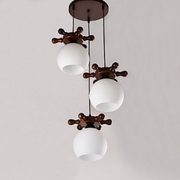 Europees Mediterraan Scheepsroer Glazen Eetkamer Hanglamp Eenvoudige Moderne Massief Houten Lampen