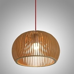 Ontwerp Stijl Circulair Kenmerk L Hanglamp 1 Licht Houten
