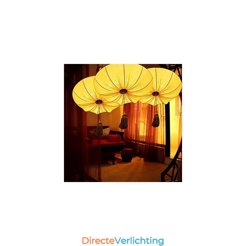 Creatieve ronde grote rode lantaarn lotusblad bruiloft festival doek kunst kroonluchter lamp licht