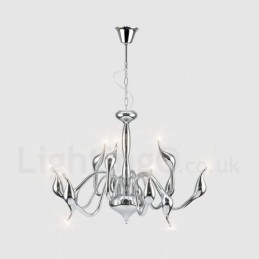 12 Lichts Moderne Zwaan Chroom Metalen Kroonluchter Hanglamp