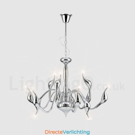 12 Lichts Moderne Zwaan Chroom Metalen Kroonluchter Hanglamp 12 Lichts Moderne Zwaan Chroom Metalen Kroonluchter Hanglamp