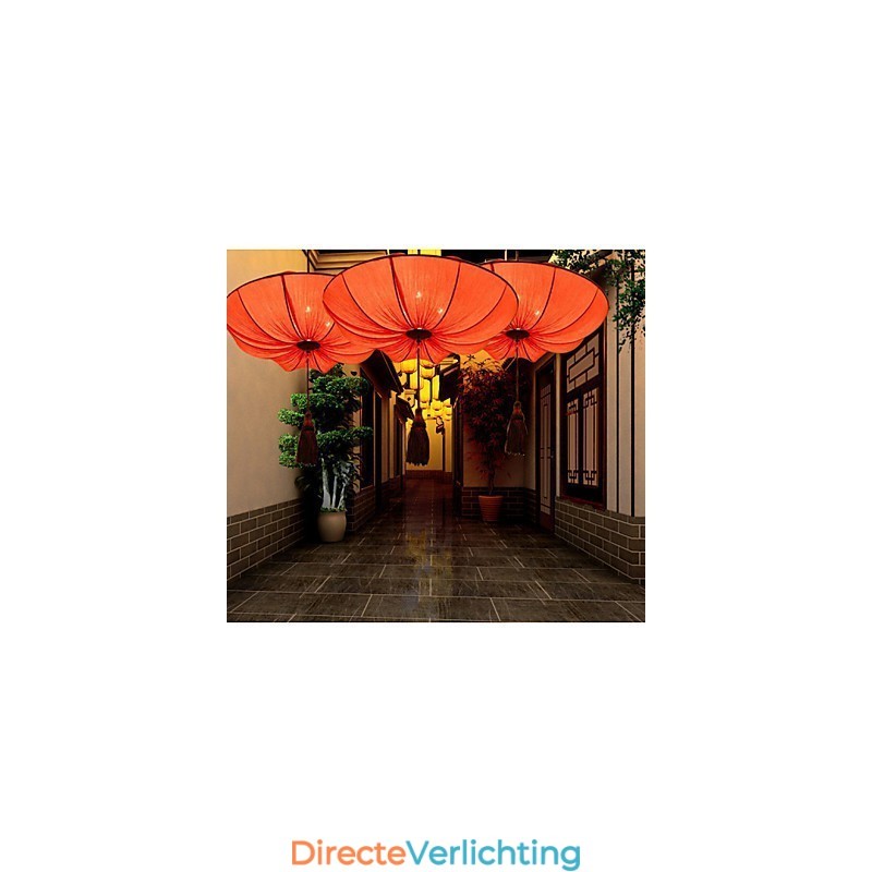 Creatieve ronde grote rode lantaarn lotusblad bruiloft festival doek kunst kroonluchter lamp licht