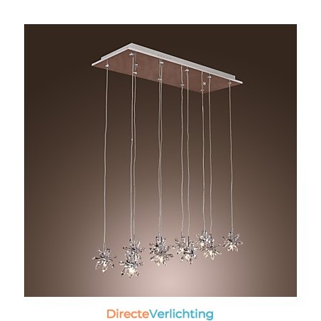 Moderne, eigentijdse hanglamp van kristalchroommetaal Moderne, eigentijdse hanglamp van kristalchroommetaal