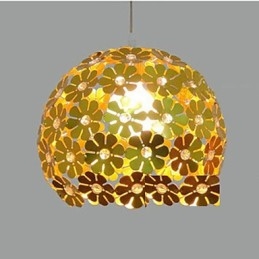 Moderne kleur pruimenbloem bal enkele kop kristal hanglamp