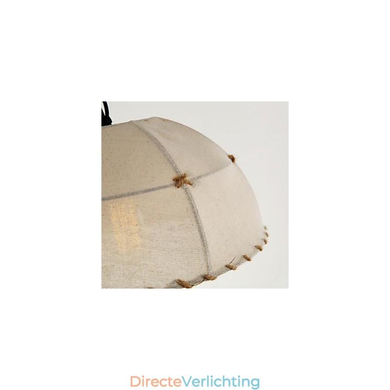 Een korte Vogue Lights halve cirkel kroonluchter van henneptouw
