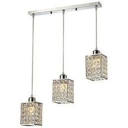 Moderne eigentijdse eilandkristallen gegalvaniseerde hanglamp