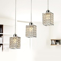 Moderne eigentijdse eilandkristallen gegalvaniseerde hanglamp