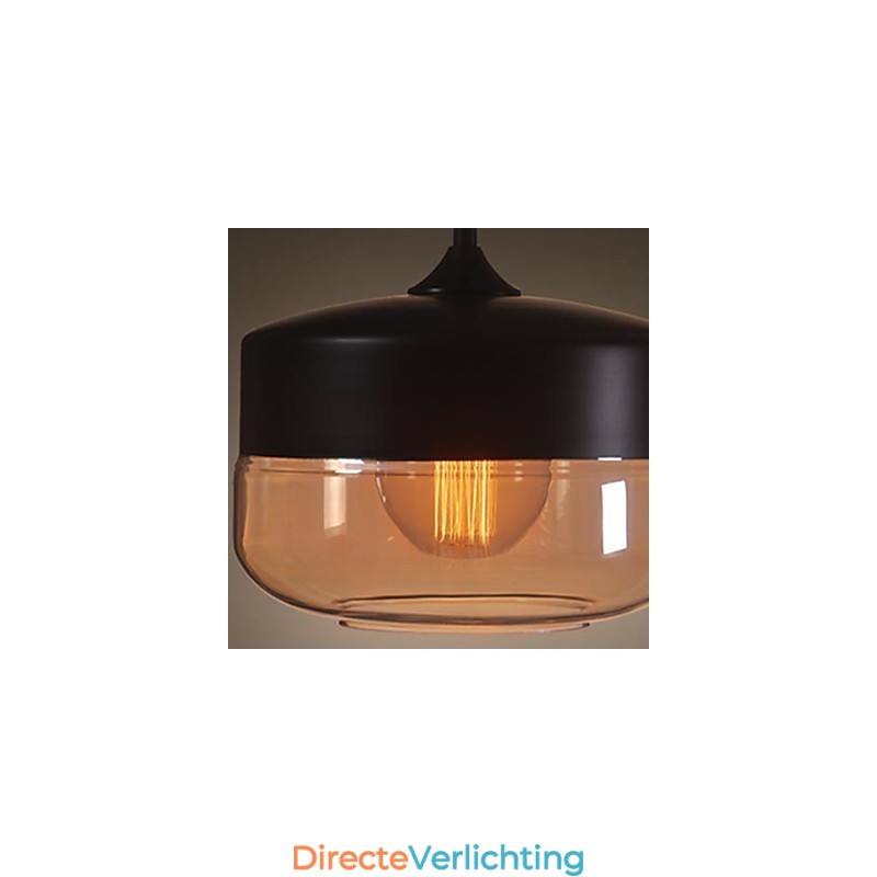 WestMenLights Vintage Modern Paint Glass Plafondlamp Hanglamp Zwart 250mm Diameter