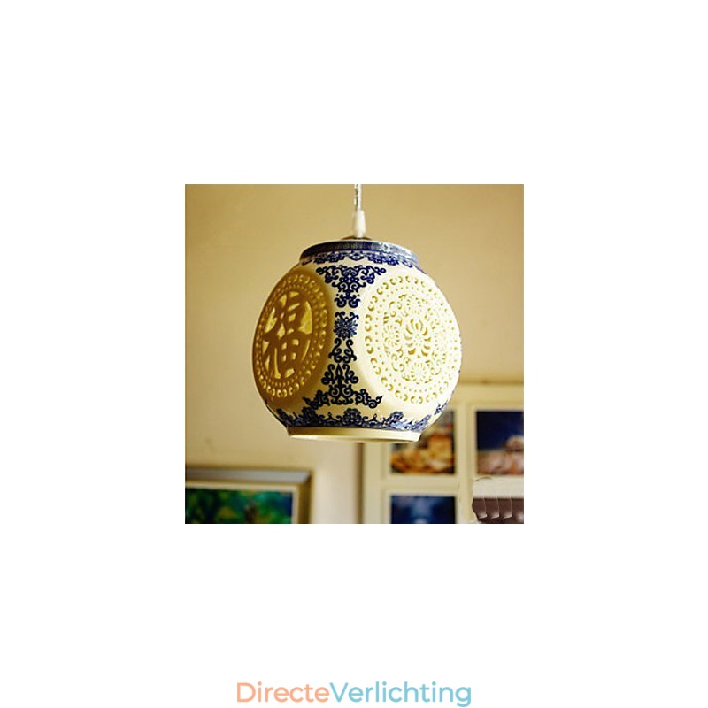 Retro Keramische lamp lamp Trappen Blauwe Enkele Kop Kroonluchter Creatief
