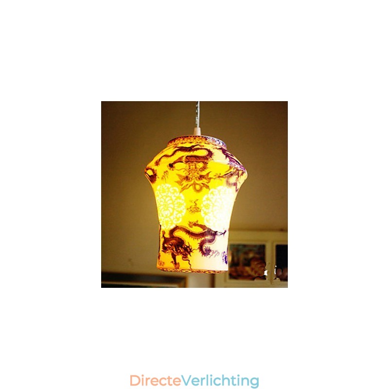 Retro Keramische lamp lamp Trappen Blauwe Enkele Kop Kroonluchter Creatief