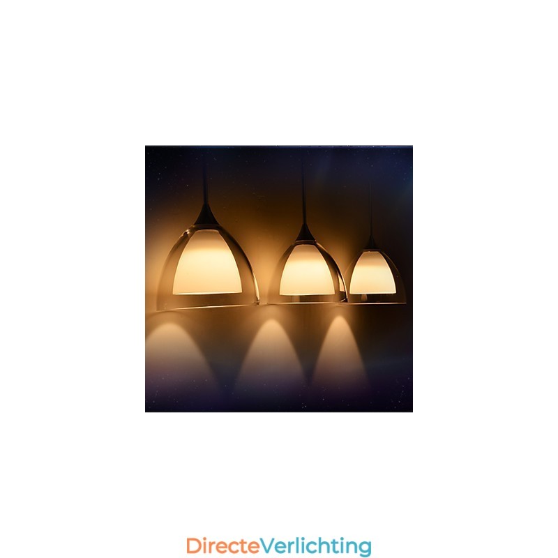 1 Licht Tweelaags Hanglamp Eiland Helder Glas Gepolijst Chroom
