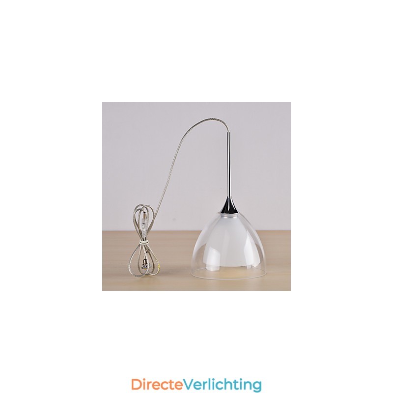 1 Licht Tweelaags Hanglamp Eiland Helder Glas Gepolijst Chroom