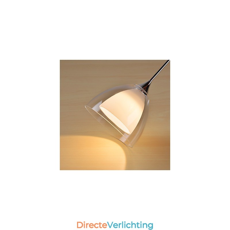 1 Licht Tweelaags Hanglamp Eiland Helder Glas Gepolijst Chroom