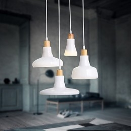 Creatieve karakteristieke hanglamp met 4 lampen en ijzeren kap