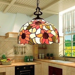 Europese landelijke creatieve kunsten glas-in-lood kroonluchter herstel van oude gebruiken lamp licht