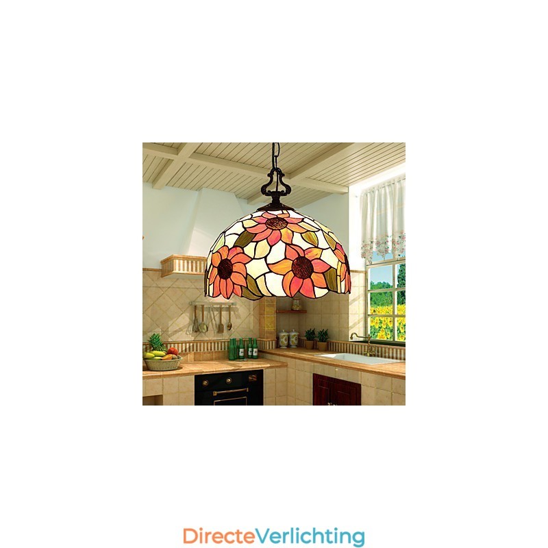 Europese landelijke creatieve kunsten glas-in-lood kroonluchter herstel van oude gebruiken lamp licht