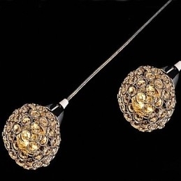 Moderne, eigentijdse kristallen, gegalvaniseerde metalen hanglamp