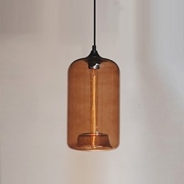 Fles Design Hanglamp 1 Licht met Transparante Kap