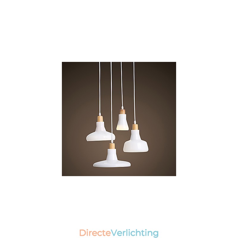 Creatieve karakteristieke hanglamp met 4 lampen en ijzeren kap